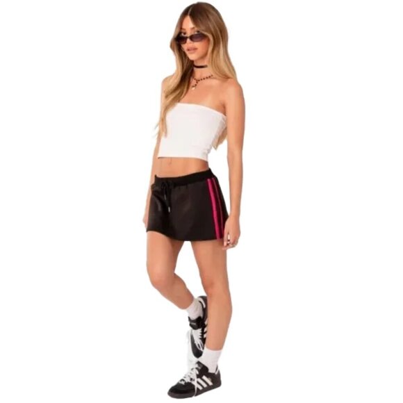 🆕 EDIKTED Women's Black and Pink Skirt MEDIUM - Picture 1 of 3